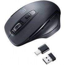 サンワサプライ 静音ワイヤレスブルーLEDマウス ブラック MA-WBLC169BK 1個