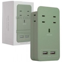 ファーゴ SATI COLOR電源タップ AC4個口+USB2ポート ライトグリーン CT221LG 1個