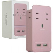 ファーゴ SATI COLOR電源タップ AC4個口+USB2ポート ピンク CT221PK 1個