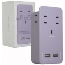 ファーゴ SATI COLOR電源タップ AC4個口+USB2ポート パープル CT221PL 1個