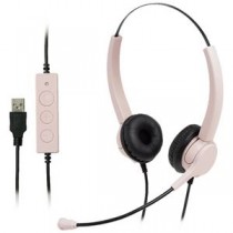 ソニック ユートリムエル快適ヘッドセット 両耳 USBタイプ ピンク UL-1579-P 1個