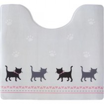 (まとめ) オカ 拭いてお手入れするトイレマット 約55×60cm キャット 1枚 【×3セット】