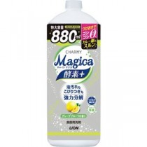 (まとめ) ライオン CHARMY Magica酵素プラス グレープフルーツの香り つめかえ用 大型 880ml 1本 【×5セット】