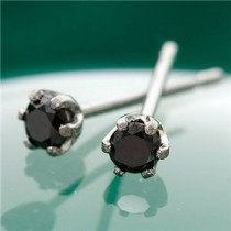 K18　0.1ctブラックダイヤモンドピアス