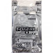 ワタナベ工業 サービスバック バイオ25 M シルバー 厚手 SBS-38-25 1セット(1000枚：100枚×10パック)