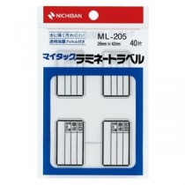 (まとめ) ニチバン マイタック ラミネートラベル 什器備品用 26×42mm ML-205 1セット(400片：40片×10パック) 【×3セット】