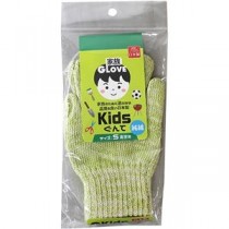 (まとめ) 福徳産業 Kids純綿ぐんて ダブルカフス 黄緑 Sサイズ 1双 【×10セット】