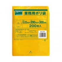 TRUSCO 小型黄色ポリ袋 0.05×300×200mm A-2030Y 1パック(200枚)