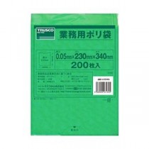 TRUSCO 小型緑色ポリ袋 0.05×340×230mm A-2334G 1パック(200枚)