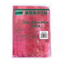 TRUSCO 小型赤色ポリ袋 0.05×340×230mm A-2334R 1パック(200枚)