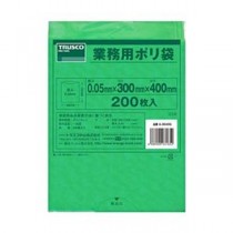 TRUSCO 小型緑色ポリ袋 0.05×300×400mm A-3040G 1パック(200枚)