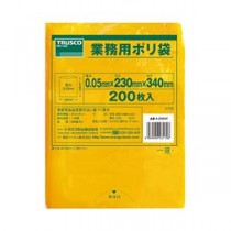 TRUSCO 小型黄色ポリ袋 0.05×340×230mm A-2334Y 1パック(200枚)