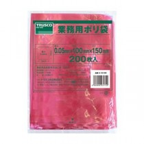(まとめ) TRUSCO 小型赤色ポリ袋 0.05×100×150mm A-1015R 1袋(200枚) 【×5セット】