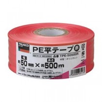 (まとめ) TRUSCO PE平テープ 50mm×500m 赤 TPE-50500R 1巻 【×5セット】