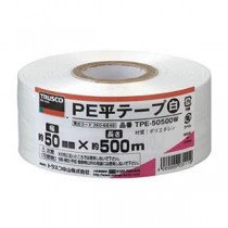 (まとめ) TRUSCO PE平テープ 50mm×500m 白 TPE-50500W 1巻 【×5セット】