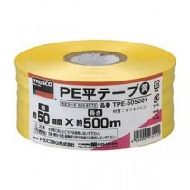 (まとめ) TRUSCO PE平テープ 50mm×500m 黄 TPE-50500Y 1巻 【×5セット】