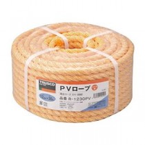 TRUSCO PVロープ 12mm×30m コイル巻 黄 R-1230PV 1巻