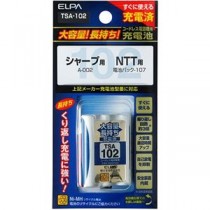 (まとめ) ELPA コードレス電話機用充電池 TSA-102 1個 【×3セット】