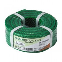 (まとめ) TRUSCO ポリグリーンロープ 6mm×20m コイル巻 R-620PEG 1巻 【×5セット】