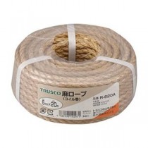 (まとめ) TRUSCO 麻ロープ 3つ打 線径6mm×長さ20m R-620A 1巻 【×5セット】