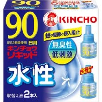 (まとめ) 大日本除蟲菊 KINCHO 水性キンチョウリキッド 90日 無臭性 取替え液 1箱(2本) 【×3セット】
