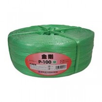 (まとめ) 司化成工業 ツカサ 手結束用PP縄(ツカサテープ) 緑 P-100GN 1巻 【×5セット】