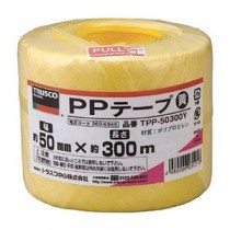 (まとめ) TRUSCO PPテープ 50mm×300m 黄 TPP-50300Y 1巻 【×30セット】