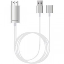 (まとめ) 多摩電子工業 iPhone用HDMIケーブル 2.0m ホワイト TSK72H20W 1本 【×3セット】