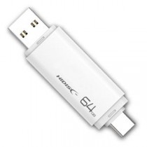 HIDISC USBメモリー Type-C/A 64GB ホワイト HDUF134C64G3C