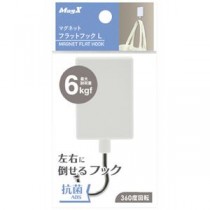 (まとめ) マグエックス 抗菌フラットフック L 白 MFH-6W 【×10セット】