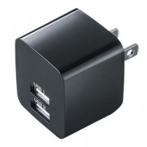 サンワサプライ USB充電器(2ポート・合計2.4A・ブラック) ACA-IP44BK