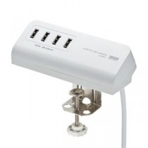 サンワサプライ クランプ式USB充電器(USB4ポート・ホワイト) ACA-IP50W