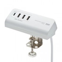サンワサプライ クランプ式USB充電器(TypeC1ポート+USB3ポート・ホワイト) ACA-IP51W