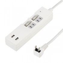 YAZAWA 個別スイッチ付2AC2USB3.4A 2m ホワイト Y02KS422WH2U