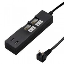 YAZAWA 個別スイッチ付2AC2USB3.4A 2m ブラック Y02KS422BK2U