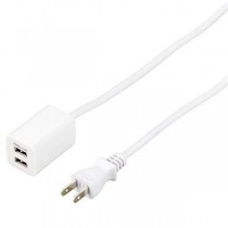 (まとめ) YAZAWA USBタップ 2ポート 2.4A 0.5m ホワイト H720052UWH 【×3セット】