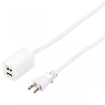 (まとめ) YAZAWA USBタップ 2ポート 2.4A 1m ホワイト H72012UWH 【×3セット】