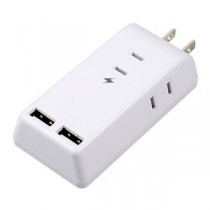 YAZAWA 雷ガード付トリプルタップ 3AC+2USB2.4A ホワイト H6TK5002UWH