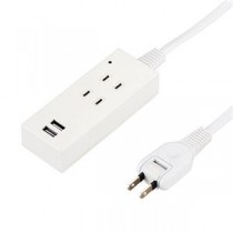 YAZAWA 雷ガード付 2AC2USB2.1A 1.5m ホワイト Y02K4015WH2U