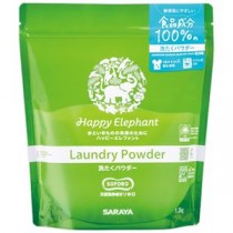 （まとめ）サラヤ ハッピーエレファント洗たくパウダー 1.2kg 1個【×3セット】