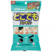 （まとめ）レック 激落ち どこでもウエットシート SS-084 1パック(20枚)【×5セット】