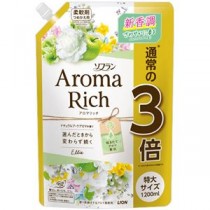 （まとめ）ライオン ソフラン アロマリッチ エリーつめかえ用 特大 1200ml 1パック【×5セット】
