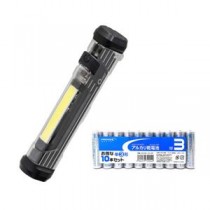 GENTOS 電池式作業用ライト + アルカリ乾電池 単3形10本パックセット OZ-132D+HDLR6/1.5V10P