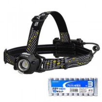 GENTOS センサースイッチ搭載モデル デルタピーク + アルカリ乾電池 単3形10本パックセット DPX-333D+HDLR6/1.5V10P