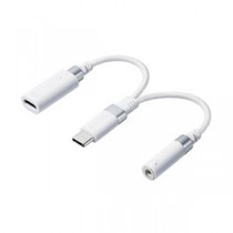 エレコム 音声変換ケーブル/高耐久/USB Type-C to 3.5mmステレオミニ端子/DAC搭載/ハイレゾ対応/給電ポート付き/PD対応/ホワイト MPA-C35CSDPDWH