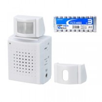 YAZAWA 人感アラーム + アルカリ乾電池 単3形10本パックセット SLV12WH+HDLR6/1.5V10P