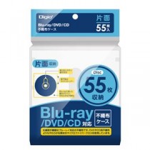 (まとめ）Digio2 Blu-ray不織布ケース 片面/55枚 BD-005-055W ホワイト【×5セット】