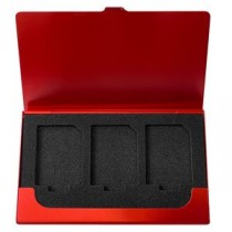 (まとめ）Digio2 メモリーカードケース SD/3枚 MCC-2201R レッド【×3セット】