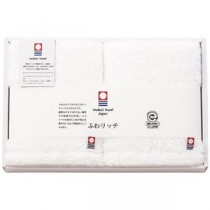 ふわリッチ 無撚糸フェイスタオル2枚セット(ホワイト) 6076-026