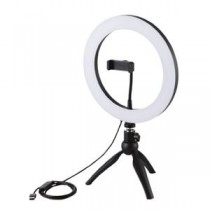 エレコム LEDリングライト三脚スタンド付き DE-L03BK